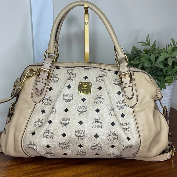 MCM Tan Monogram Satchel - Picture 8 of 16